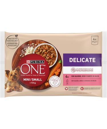 Purina One Delicate Wet Dog Food Salmon in Gravy Multipack 48 x 85g Pouches - Buy Online on GoSupps.com