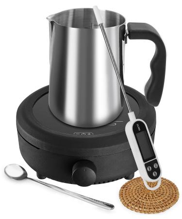 Candle Making Kit with Electronic Hot Plate,Candle Making Supplies, Candle Making Kit for Beginners with Melting Pot,Stirring Spoon,Thermometer and Anti-Scalding Pad Perfect Set Gift Candle making B