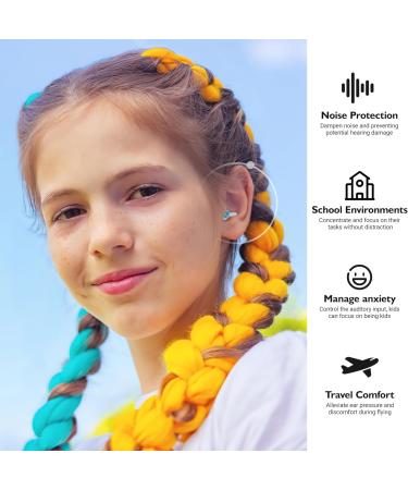 Kids Earplugs (6-12 yrs) - 25dB Hearing Protection for Flying Concerts & Sleep - Noise Sensitivity Ear Plugs for Small Ear Canals - Buy Online on GoSupps.com