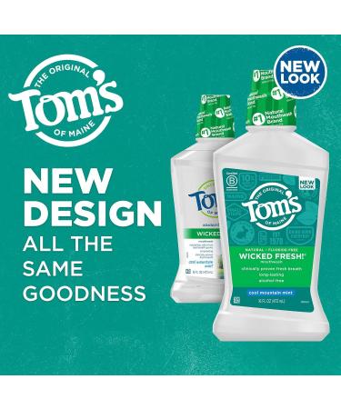 Buy TOMS OF MAINE Long Lasting Wicked Fresh Cool Mountain Mint Mouthwash 16 OZ - Natural Oral Care for Fresh Breath | International Shipping - Buy Online on GoSupps.com