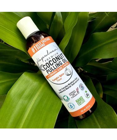 100% Pure Coconut Pulling Oil Mouthwash Natural Teeth & Gums Care with Pumpkin Spice Essential Oils - Buy Online on GoSupps.com