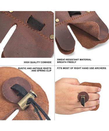 Perogen Archery Finger Tab - Cow Leather Recurve Bow Hunting Finger Protector (Brown, Medium) - Buy Online on GoSupps.com