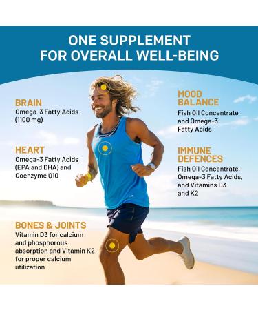 4-in-1 Fish Oil Omega 3 Supplements (2100mg) - Omega 3 Fish Oil with Vitamins D3 & K2 and CoQ10 & 28-in-1 Quercetin with Bromelain Supplement for Daily Immune Defense Support (120ct) - Buy Online on GoSupps.com