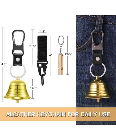 Solid Brass Bear Bells and Emergency Whistle Set for Hiking - Includes Carabiner for Survival Activities - Buy Online on GoSupps.com