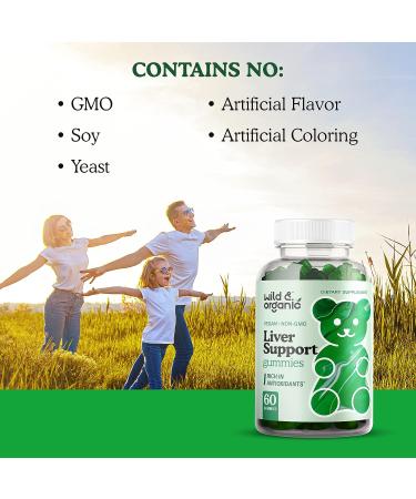 Organic Liver Support Gummies - Detox & Repair Supplement with Milk Thistle, Turmeric & Dandelion - 60 Chews - Buy Online on GoSupps.com