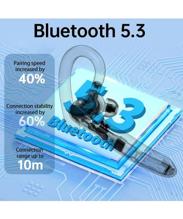 2023 Bluetooth Headset Wireless Earpiece | Clear Call with 2 ENC Microphone | 80Hrs Playtime | Hands-Free Earbuds for Driving/Business | IOS/Android Compatible | Black - Buy Online on GoSupps.com