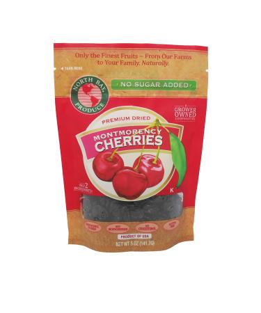 North Bay Produce - Dried Unsweetened Cherries - Gluten Free, Vegan, No Added Sugar - Healthy Snacks for Kids and Adults - Resealable Bag, 5oz 5 Ounce (Pack of 1)