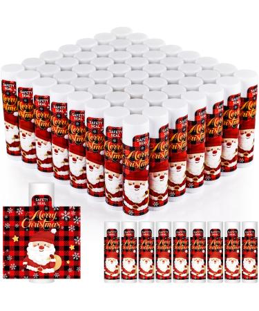 DMSKY Christmas Lip Balm Bulk 60 Pcs Christmas Stocking Stuffers Ideal Christmas Gifts for Women Men Christmas Party Favors for Teachers Coworkers-Santa Claus