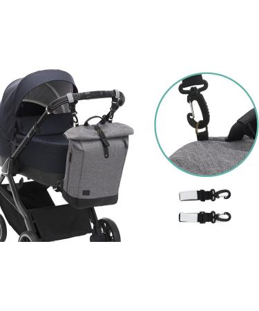Fillikid Berlin Wrap Backpack | Baby Diaper Bag with Stroller Attachment Diaper Pad & Bottle Warmer - Gray/Black - Buy Online on GoSupps.com