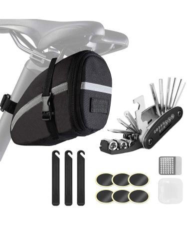 LoneRobe Bike Saddle Bag with Repair Tool Kits, Bicycle Saddle Bag with Repair Set, Bike Bag Under Seat, Bike Seat Bag, Bike Storage Bag with 16-in-1 Multifunction Tool Kits - Buy Online on GoSupps.com