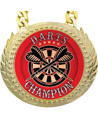 Express Medals Darts Champ Trophy Award - 6x5.25 Inches, Center Plaque, 34 Chain, Black Velvet Bag - Buy Online on GoSupps.com