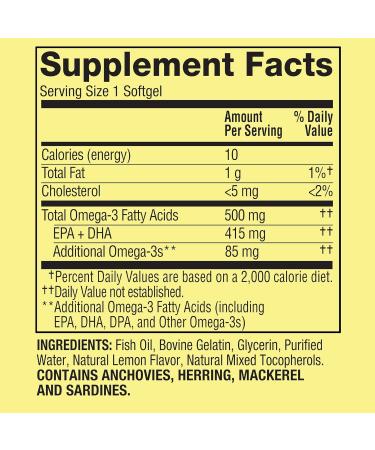 Omega 3 500mg- Fish Oil Softgels 60 Count (Pack of 1) - Buy Online on GoSupps.com