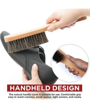 100% Genuine Horsehair Shoe, Boot, Hat & Hand Broom Brush by TAKAVU - Long Handle for Cleaning Shoe, Boot, Furniture & More - Buy Online on GoSupps.com
