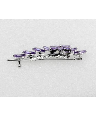 Faship Purple CZ Crystal Floral Hair Clip - Stunning Hair Accessory - Buy Online on GoSupps.com