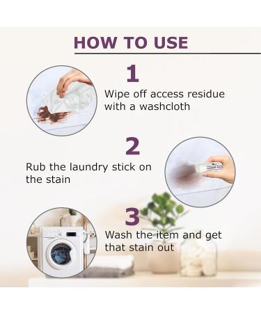 Top Laundry Stain Remover Stick - Pre Wash Spot Cleaner for All Fabrics | Grease Blood Coffee & More | Travel-Friendly 3 Pack - Buy Online on GoSupps.com