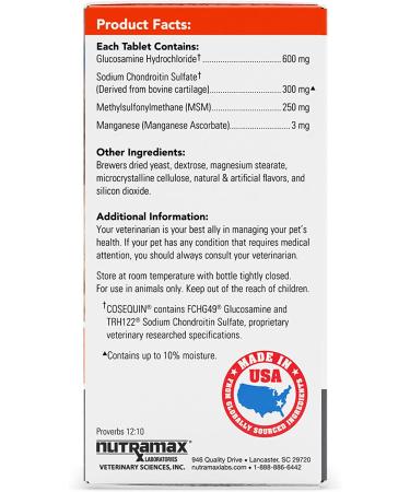 Cosequin Maximum Strength Joint Supplement for Dogs | Glucosamine & Chondroitin Plus MSM - Buy Online on GoSupps.com