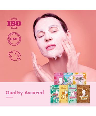 ZealSea Sheet Mask: Pack of 7 - Hydrating, Brightening, Moisturizing, Soothing | For All Skin Types | Kids Spa, Birthday Party Gifts for Women, Men, Girls - Buy Online on GoSupps.com