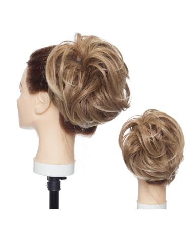 Buy Thick 80g Large Hair Tie Extensions | Messy Bun Updos | Voluminous Light Brown & Blonde Highlights - Buy Online on GoSupps.com