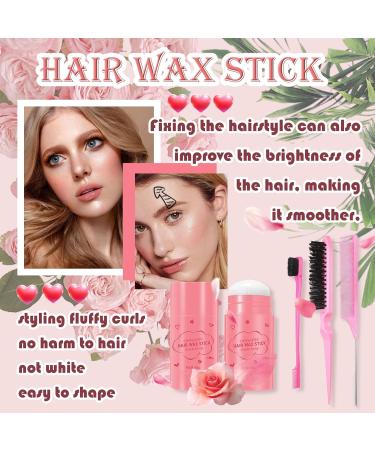 Hair Wax Stick Kit with 3 Brushes Comb Set Long Lasting Non-Greasy Styling Wax for Hair Styling and Flyaways Edge Hair Hair Slick Wax Pomade Stick for Hair Edge Control(4PCS) - Buy Online on GoSupps.com