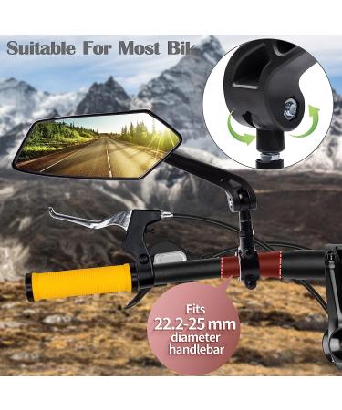 2 PCS Adjustable Handlebar Rear View Bike Mirrors | HD Glass Bicycle Side Mirrors for Mountain and Road Bikes - Newlight66 - Buy Online on GoSupps.com