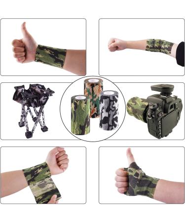 BQTQ Camouflage Cohesive Bandage 4 Inch - Pack of 8 Rolls | Self Adherent Stretch Wrap Tape for Sports Injuries - Ankle Sprains, Swelling | 8 Colours Camo Design | Ideal for Human and Animals - Buy Online on GoSupps.com