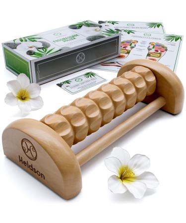 Heldson foot massage roller wood FSC 100% including a manual instructions and map for foot reflex zone massage - foot massage roller wood for foot massage - foot roller massage - Buy Online on GoSupps.com