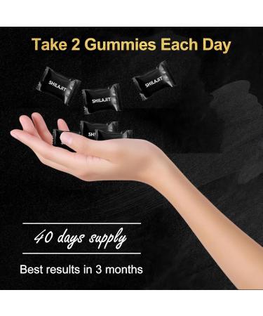 Himalayan Shilajit Gummies for Men & Women - No Added Sugar 100% Natural & Organic with Ashwagandha Gokshura Fulvic Acid & 85+ Trace Minerals Individually Wrapped Non-GMO 80 Gummy I Pouch - Buy Online on GoSupps.com