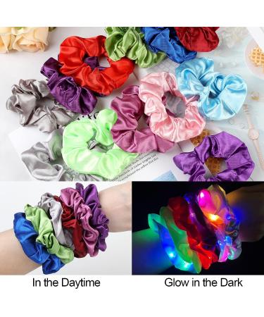 6 PCS LED Light Hair Scrunchies and Satin Elastic Bands Set for Women and Girls - Perfect for Halloween and Christmas Parties - Buy Online on GoSupps.com