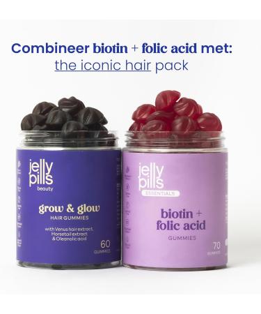 Jelly Pills Biotin 10000 mcg + Folic Acid & Zinc 60 Vegan Gummies Sugar Free Raspberry Flavor For Hair Growth Stronger Nails & Skin Health - Buy Online on GoSupps.com