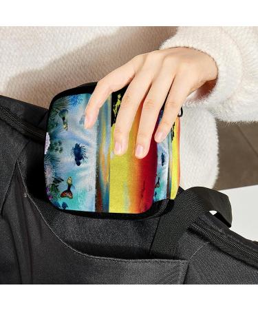 GIAPB Period Bag - Sanitary Napkin Storage & Makeup Pouch (Beach Fish Landscape Color) - Buy Online on GoSupps.com
