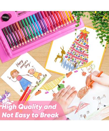 Soucolor 283 Piece Art Supplies Drawing Set with Easel, Pads, Coloring Book - Ideal Arts and Crafts Gift for Kids and Beginners - Pink Case - Buy Online on GoSupps.com