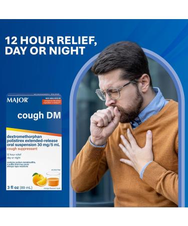 MAJOR Cough DM Extended-Release Cough Suppressant Dextromethorphan Polistirex 30 mg Alcohol-Free Orange Flavor Cough Syrup 3 fl oz (1 Pack) - Buy Online on GoSupps.com