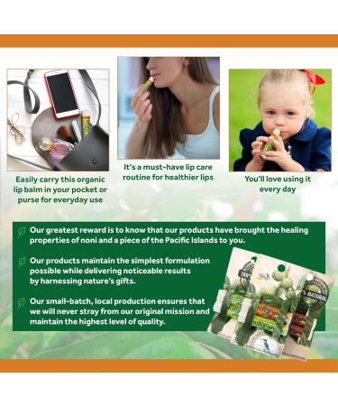 Natural Noni Lip Balm by Kingfisher's Noni Ultra-Hydrating Island Care with Virgin Coconut Oil (Pack of 2) (1 Sweet Orange & 1 Mint) 1 Sweet Orange and 1 Mint - Buy Online on GoSupps.com