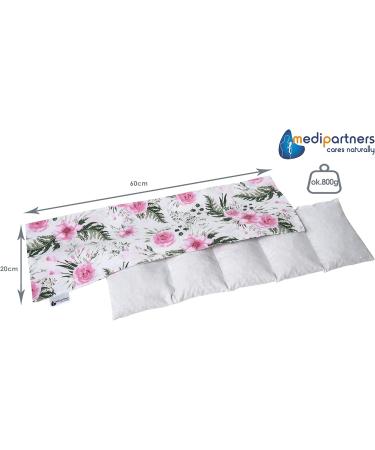 Medi Partners Cherry Core Pillow 60x20cm | 100% Cotton Eco-Friendly Warming & Cold Therapy Pillow | Removable Pink Flowers Design - Buy Online on GoSupps.com
