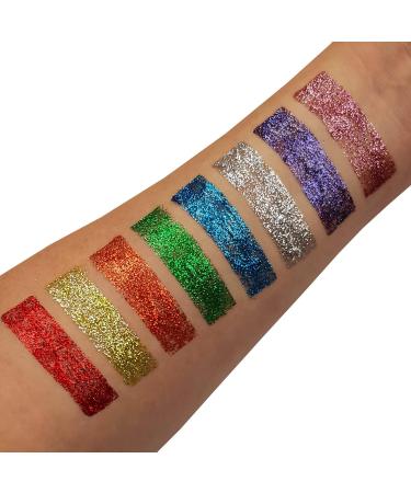 Moon Glitter Gel Set - 8 Vibrant 12ml Fine Glitter Colors for Face Painting - International Shipping Available - Buy Online on GoSupps.com