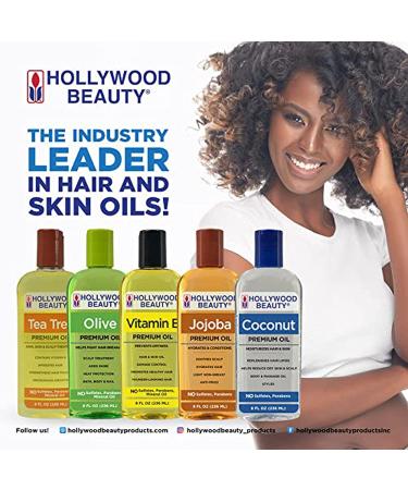 Hollywood Beauty Jojoba Hair Oil 8oz - Non-Greasy Moisturizer for Hydration Scalp Soothing & Anti-Frizz Treatment - Buy Online on GoSupps.com