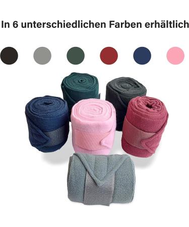 Fleece Horse Bandages - 4-Set with Velcro Fastener & Storage Bag for Mini Shetland Pony - Gray - Buy Online on GoSupps.com