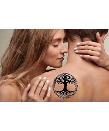 Yggdrasil Tree of Life Temporary Tattoo for Men and Women - 6 Sheets, Viking Symbol Odin Design - 3.7 x 3.7 Inch - Buy Online on GoSupps.com