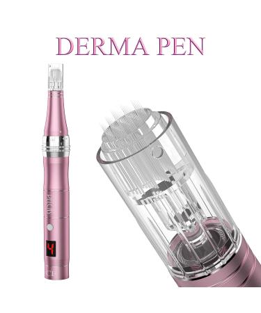 PELCAS Electric Cordless Microneedling Pen | 3 Replacement Cartridges | Adjustable 0.25mm Microneedle Dermapen | Easy Home Use (Pink) - Buy Online on GoSupps.com