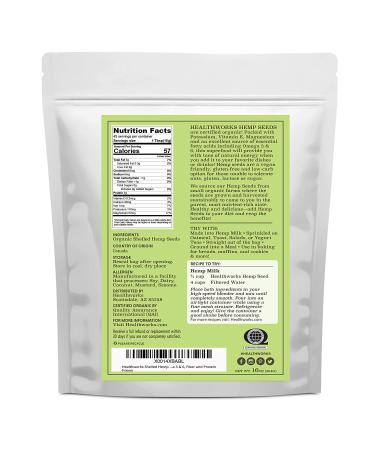 Healthworks Organic Shelled Hemp Seeds - 32 Ounces | Omega 3 & 6, Fiber, Protein | Canadian/European Sourced | Great for Shakes, Smoothies, Oatmeal - Buy Online on GoSupps.com