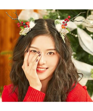 Hair Pins 2 Pairs Reindeer Hair Pins Fairy Style Hair Pins with Christmas Horns Decorative Hair Pins for Costume Parties School Events - Buy Online on GoSupps.com