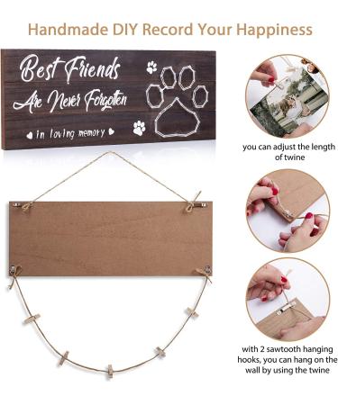 Pet Memorial Sympathy Frame for Loss of Dog and Cat | Personalized Pet Lover Gift | Paw Prints Design | Includes Clips and Twine for Photo Hanging - Buy Online on GoSupps.com