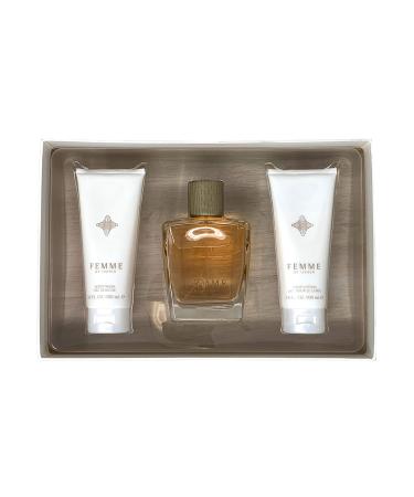 Usher Femme Gift Set for Women (3.4 Oz Eau De Parfum Spray + 3.4 Oz Body Lotion + 3.4 Oz Shower Gel) 3.4 Fl Oz (Pack of 3)