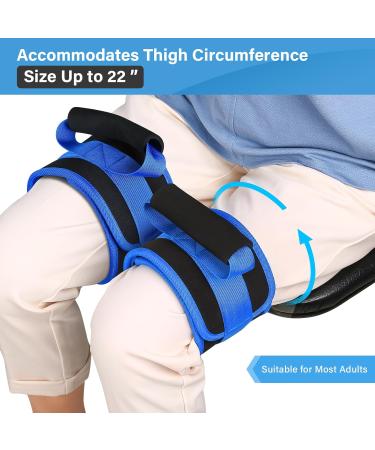 Hoomtree Leg Lifter Strap Set of 2 for Limited Mobility Thigh Lifter Strap with Padded Grip and Loop for Knee Hip Surgery Recovery Mobility Aids Tool for Disabled Get in and Out of Bed Car Wheelchair 2 pack Blue - Buy Online on GoSupps.com