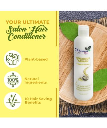 J S Natural Beauty Vegan Hair Conditioner Coconut & Argan Color Protection Strengthens & Hydrates 8 fl oz - Buy Online on GoSupps.com