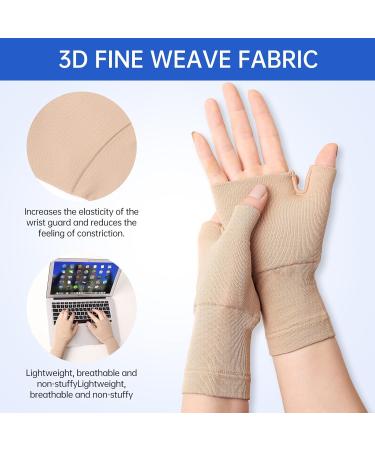 Arthritis Compression Gloves - Pain Relief & Support for Typing | Light Coffee Size S - Buy Online on GoSupps.com