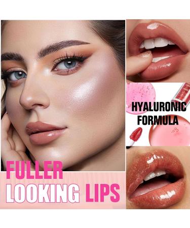 Hyaluronic Acid Lip Gloss - Long-Lasting Brown Tint Non-Sticky Plumping & Hydrating Vegan Gloss #03 - Buy Online on GoSupps.com