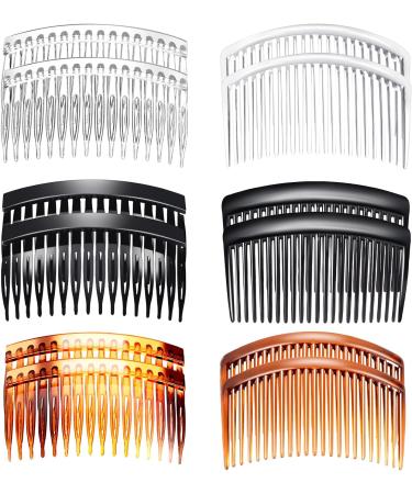 SUNNOW 12Pcs Hair Combs Slides - Plastic French Twist Decorative Hair Accessories for Women Girls - 16 and 23 Teeth (Black, Transparent, Brown) - Buy Online on GoSupps.com