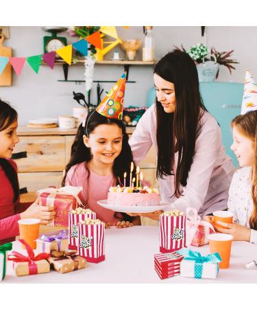 FunX Kraft Paper Popcorn Bags 80 Pack - Party Bags for Cinema Film nights Children's Birthday Parties and Sleepovers 3.9 x 2.8 x 6.3 inch Red/White Striped - Buy Online on GoSupps.com