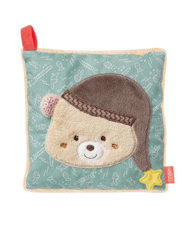 Fehn 060515 Cherry pit cushion bear - soothing heat and cold cushion with cute teddy application for babies and toddlers from 0+ months - Measures: 15 x 15 cm Multicoloured Classic